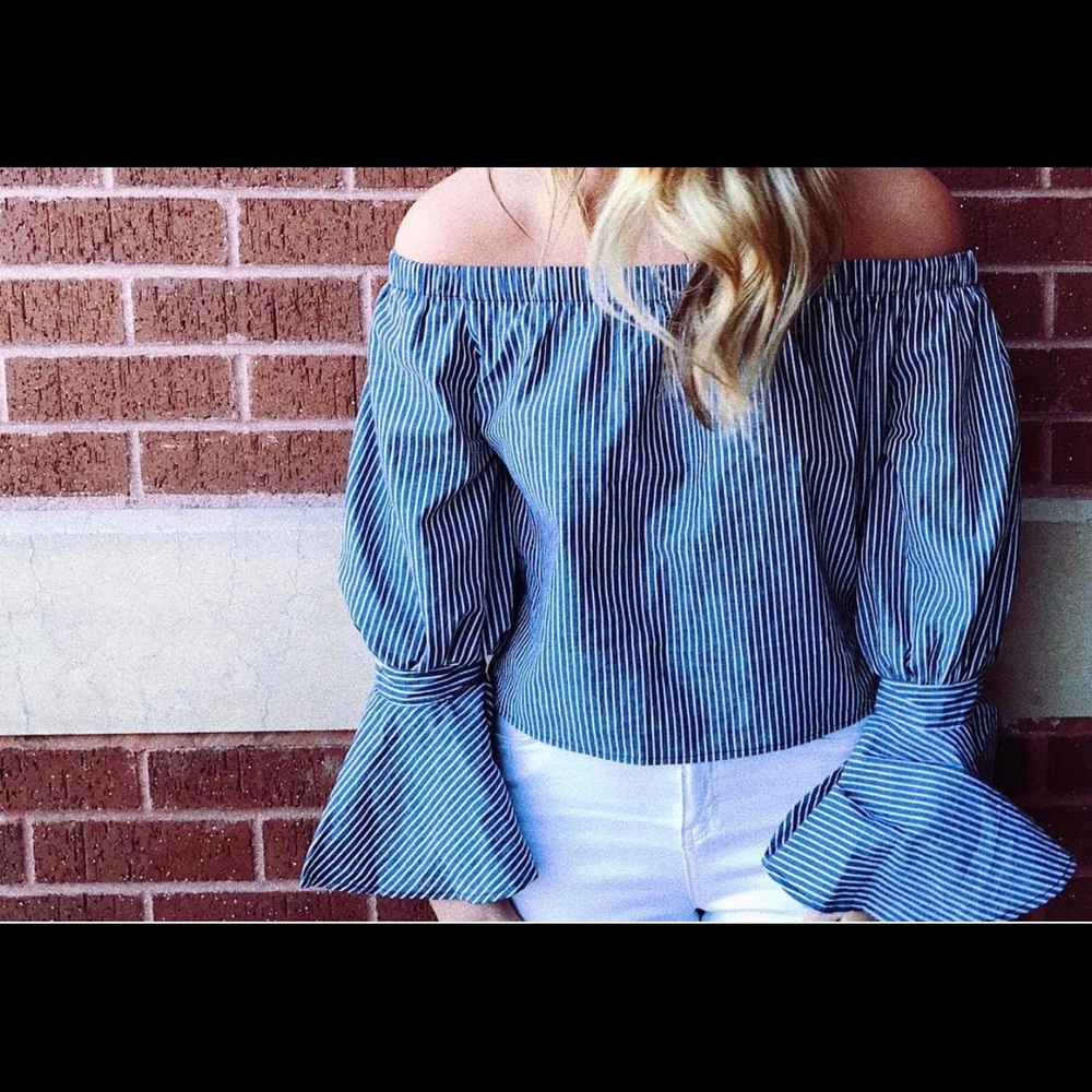 Ecru Lab striped cropped top